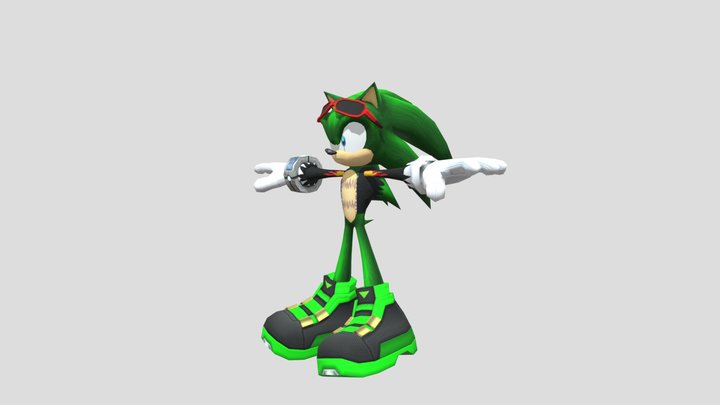 Scourge the hedgehog sonic riders style 3D Model
