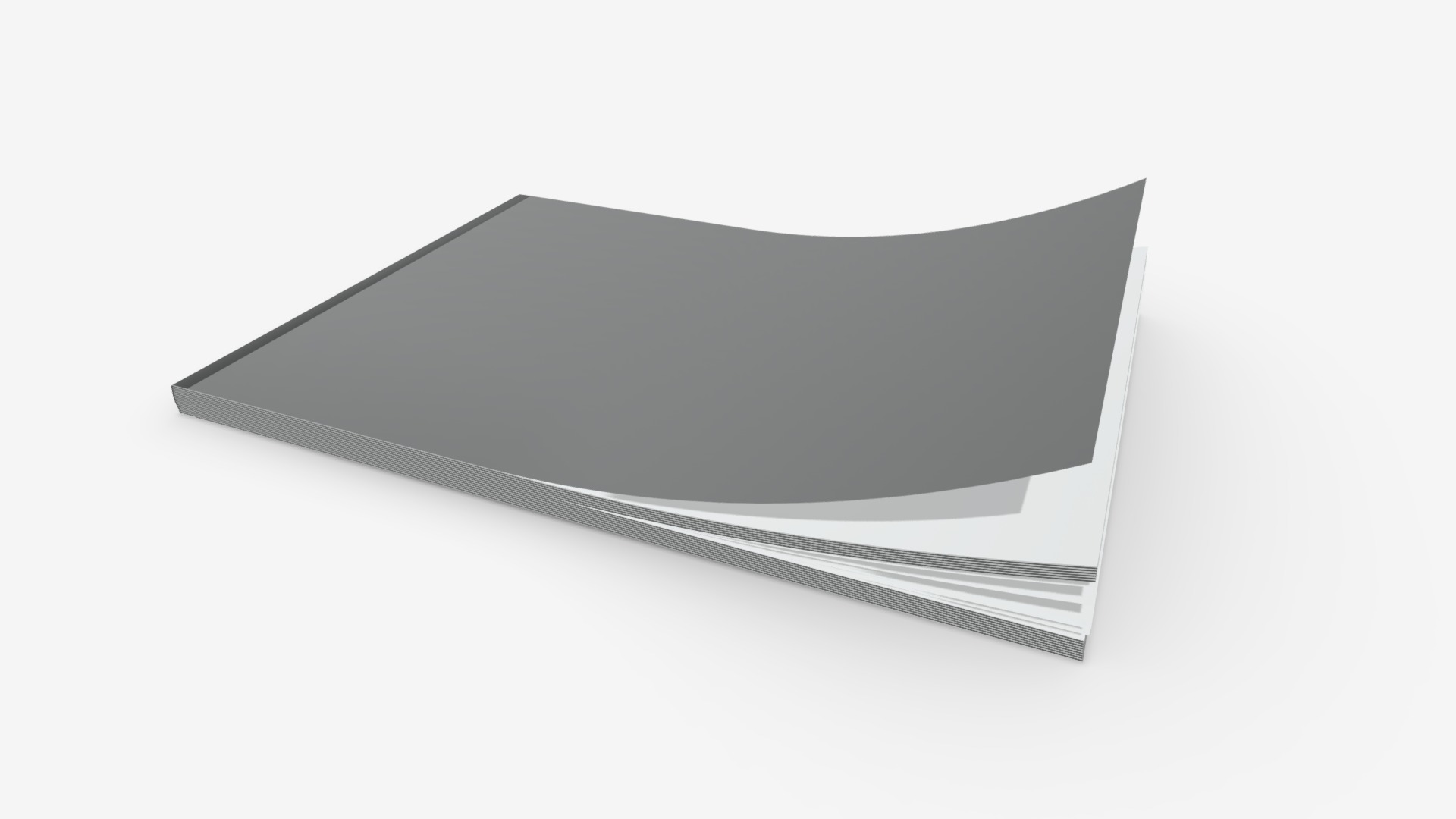 3D model brochure closed size A5 - This is a 3D model of the brochure closed size A5. The 3D model is about a black rectangular object.