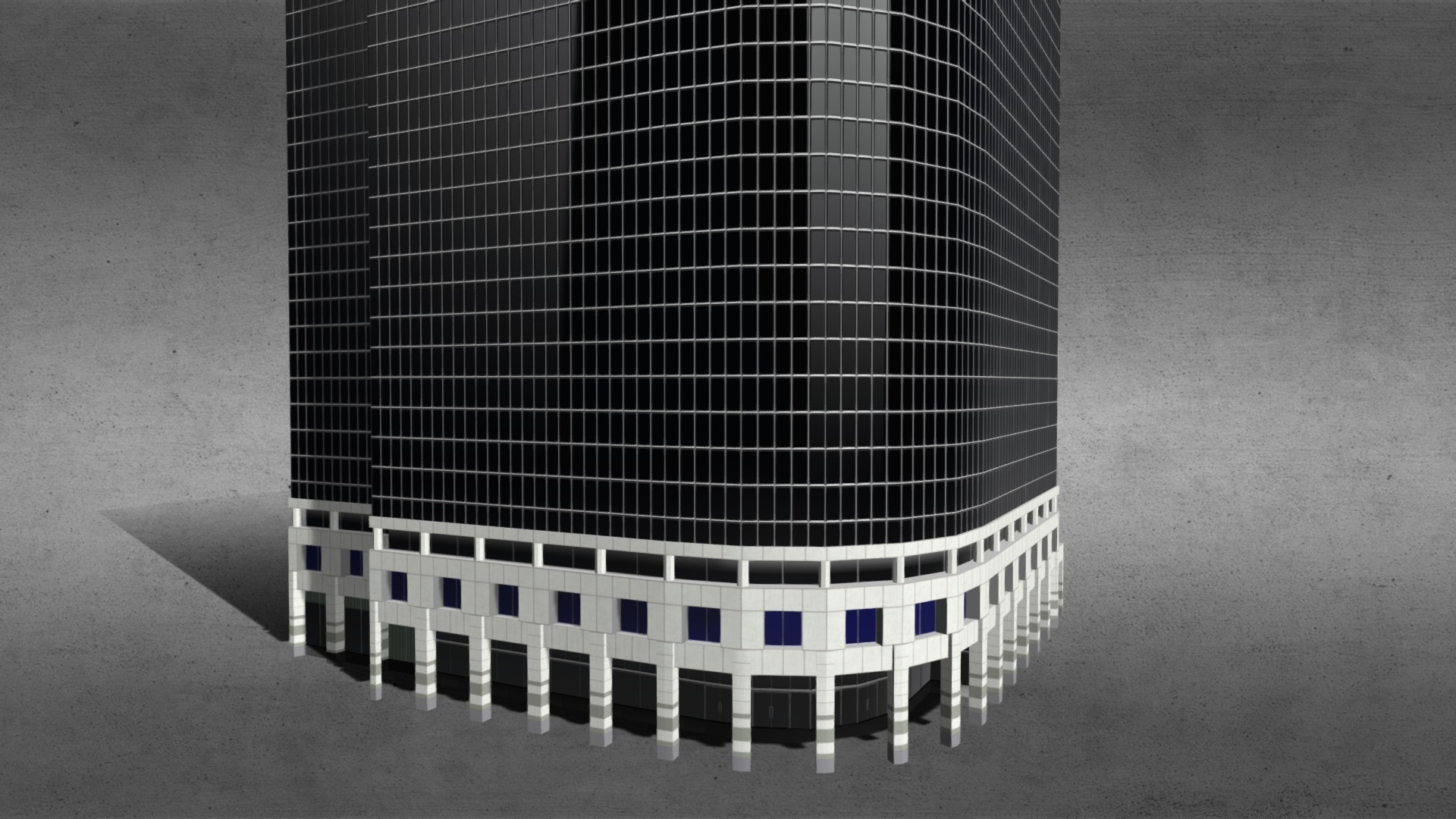 3D model One California Plaza – Los Angeles - This is a 3D model of the One California Plaza - Los Angeles. The 3D model is about a building with a glass wall.