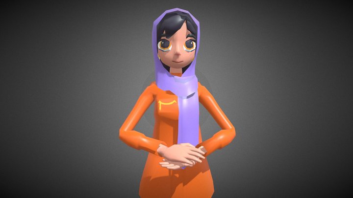 Betawi Girl Lowpoly 3D Model