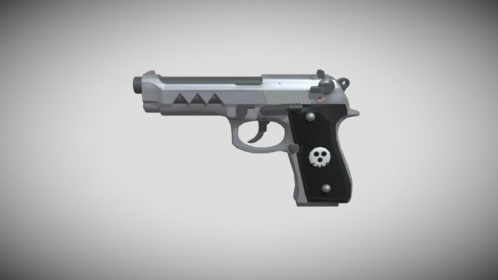 Beretta M9A1 skin Death the Kid ( Soul Eater ) 3D Model