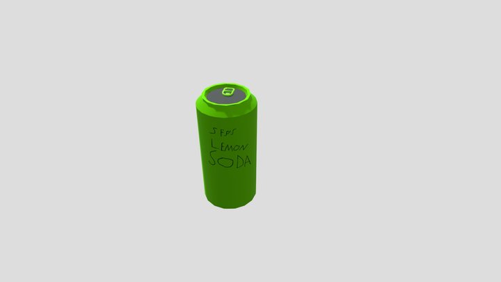 lemon soda can low poly 3D Model