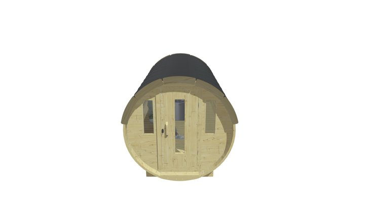 Sauna Barrel 3m (Electric Heater) 3D Model
