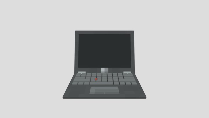 Laptop With Stickers 3D Model
