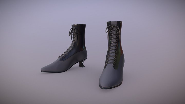 Shoes - Women Victorian 3D Model