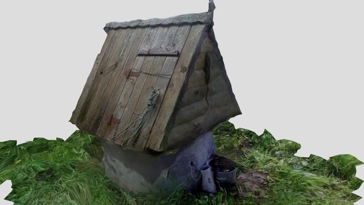 Typical Russian wooden well 3D Model