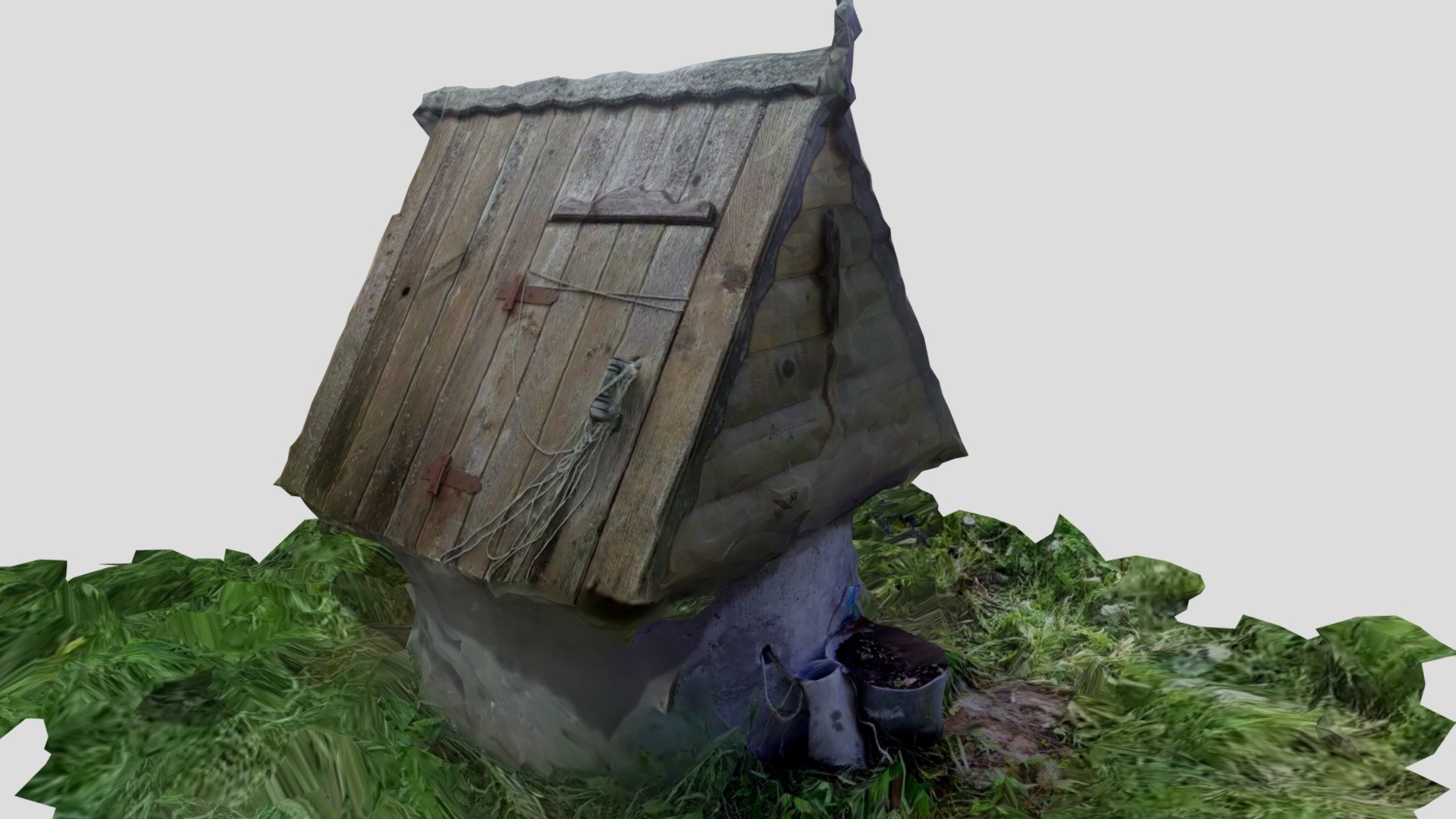 Typical Russian wooden well