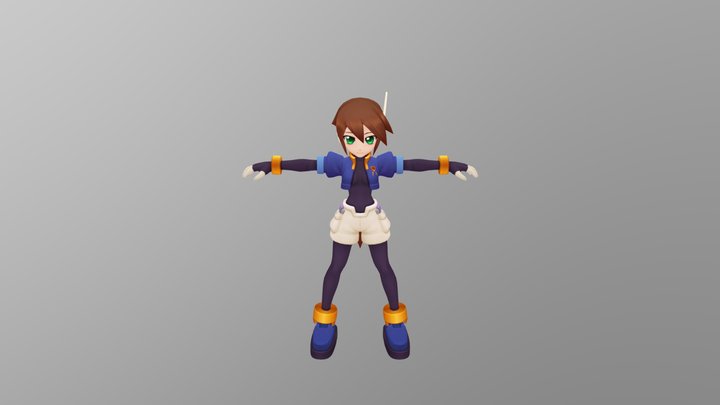 Mega Man X DiVE - Aile ZXA Human Form 3D Model