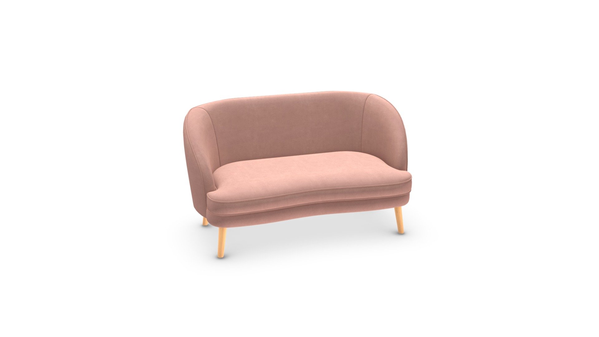 Gertie 2 Seater Sofa,Vintage Pink Velvet