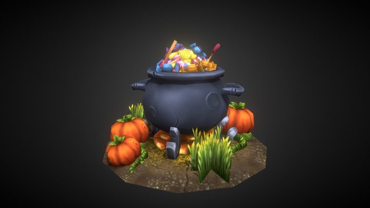 Halloween Candy Cauldron 3D Model