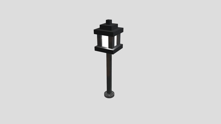 Blocky Street Light 3D Model