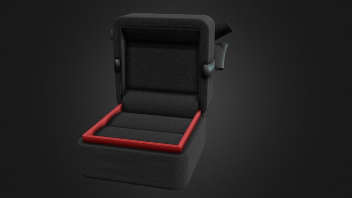 Luxury Velvet Ring Box with Satin Ribbon 3D Model