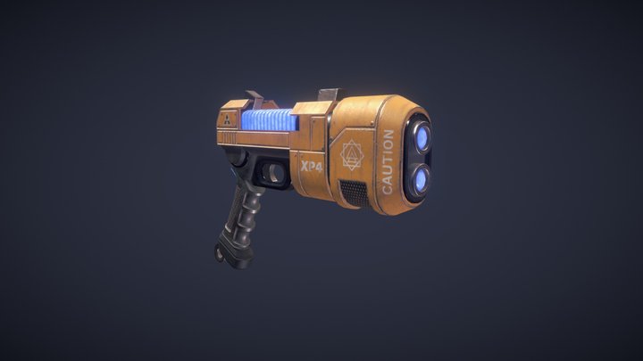 Sci-fi Stylized Laser Gun - Game Ready Asset 3D Model