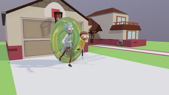 Rick and Morty Scene 3D Model