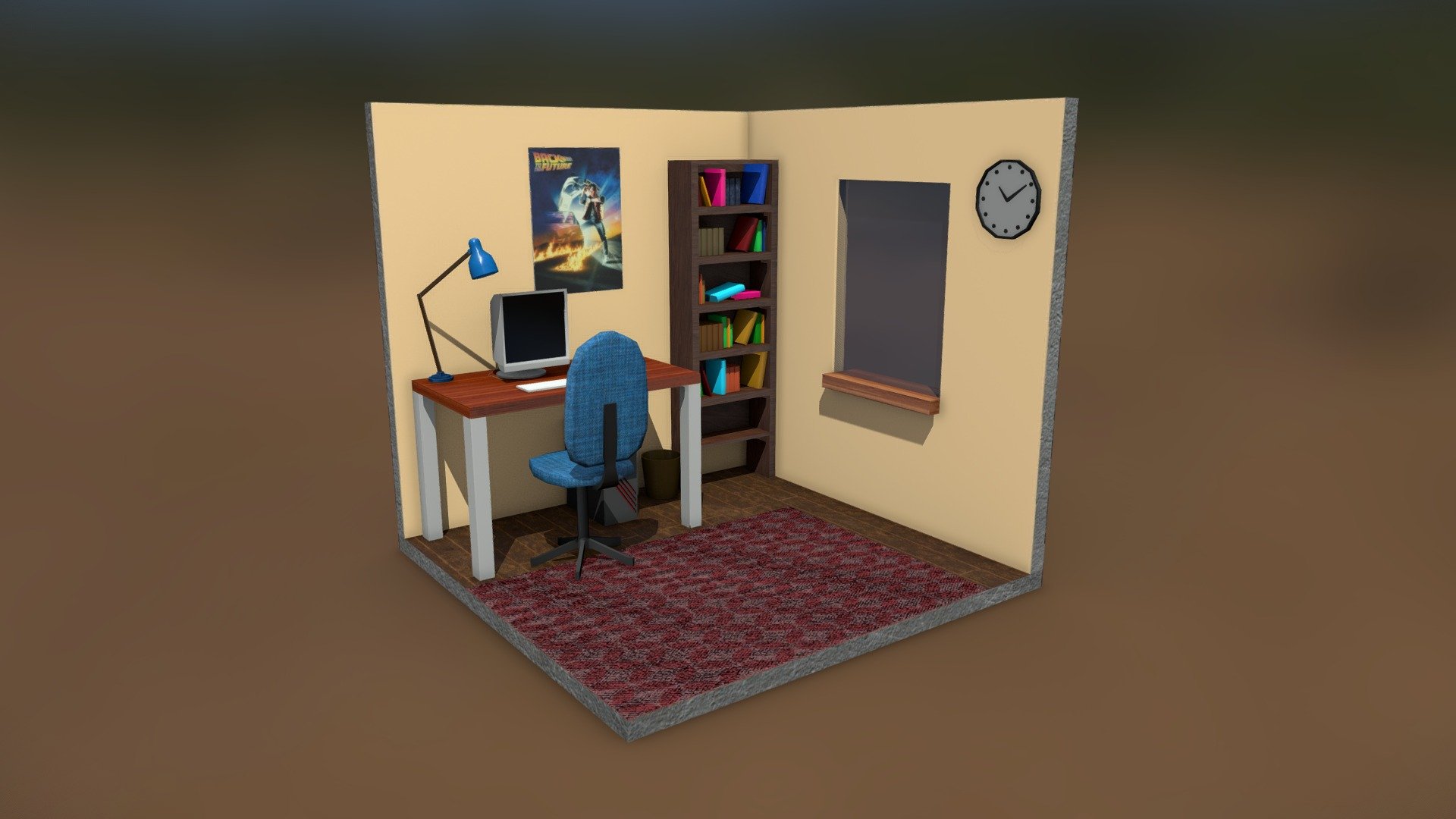 LowPoly Room diorama