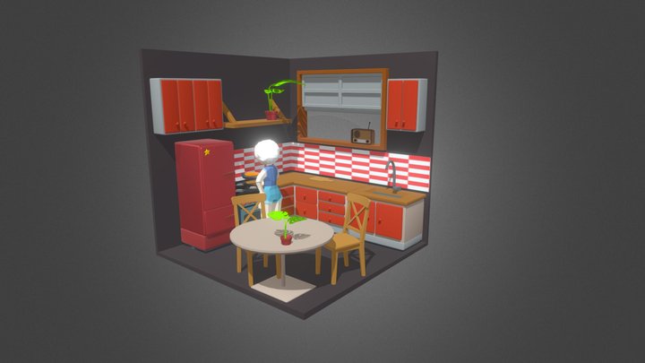 Robot Nova Grilling his Pancake 3D Model