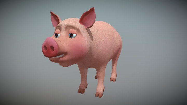 Cartoon Pig 3D Model