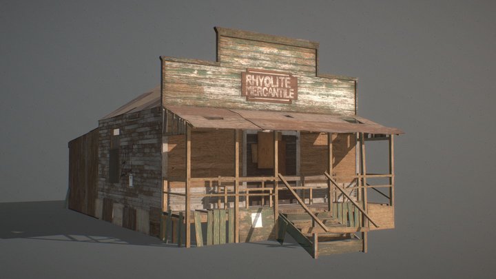 Rhyolite Mercantile | Low poly | 3D Model