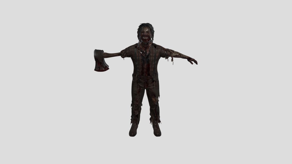 Horror villain with axe and blood