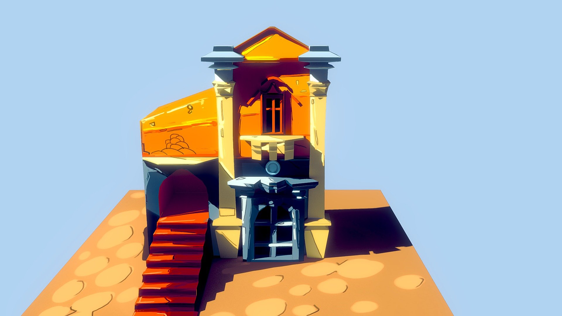 Hand Painted Stylized Architecture - NPR Model - 3D model by Rahul ...