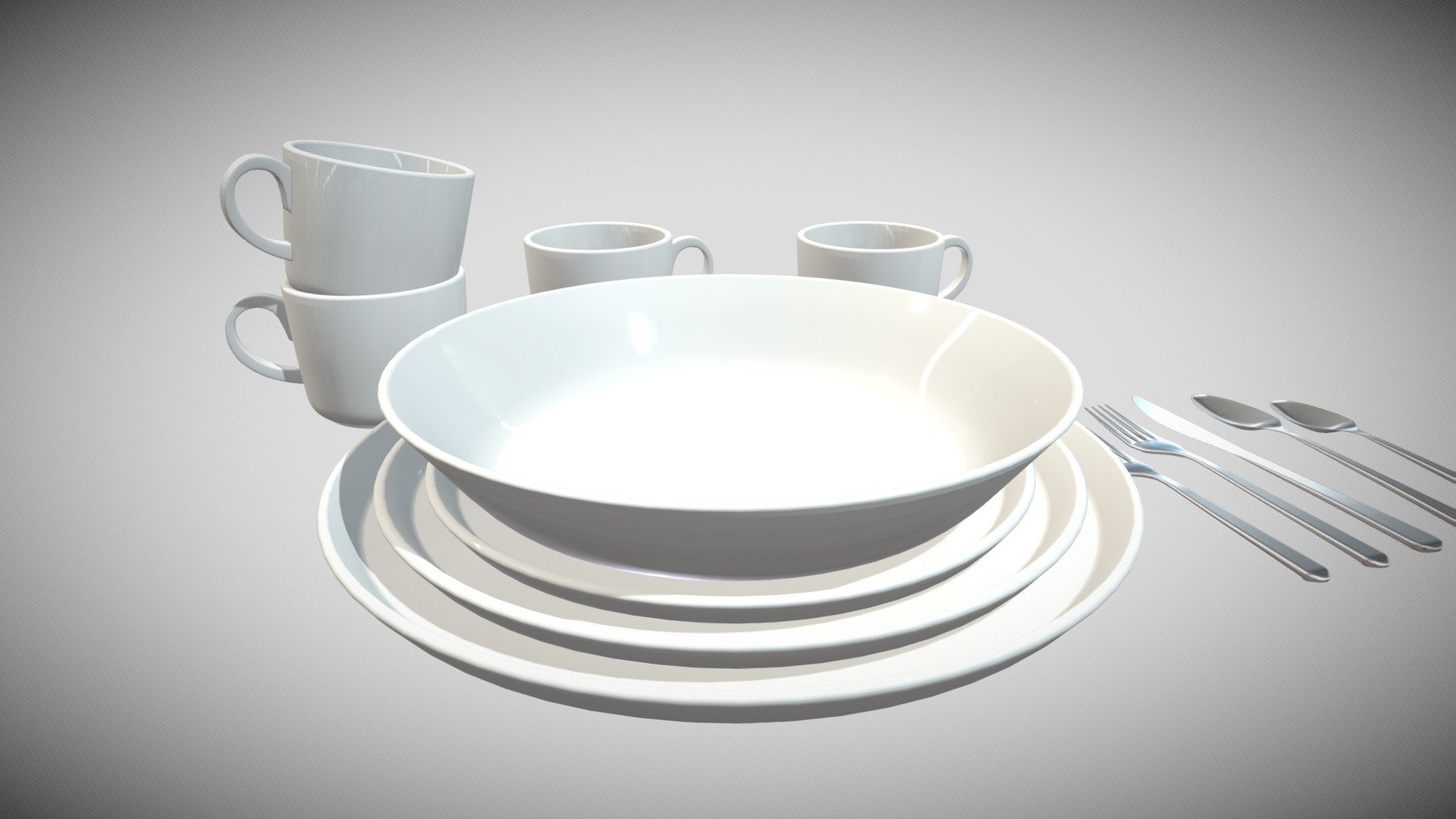 Table Ware Set Buy Royalty Free 3D model by Mr. Adams (UncleAcid82