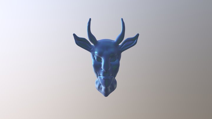 Demon Deer Head Dude 3D Model