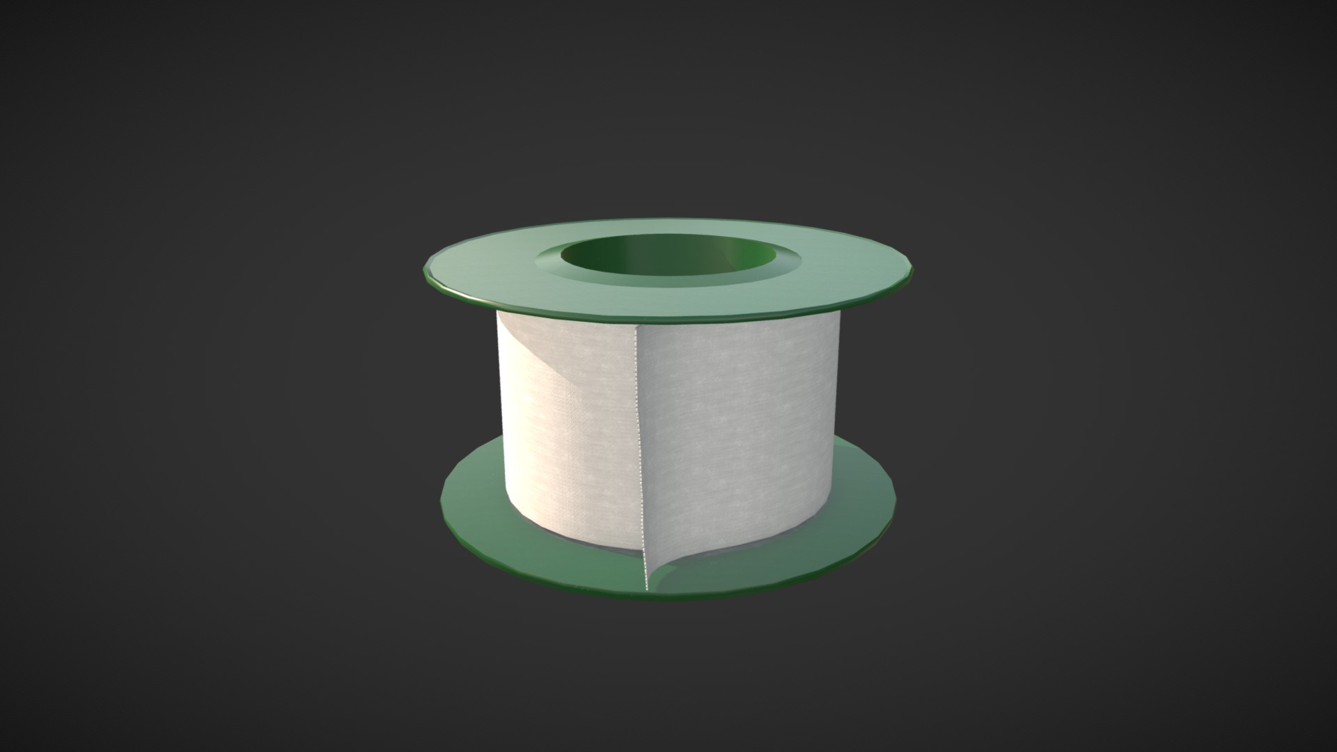 3D model Surgical tape - This is a 3D model of the Surgical tape. The 3D model is about a green and white bowl.