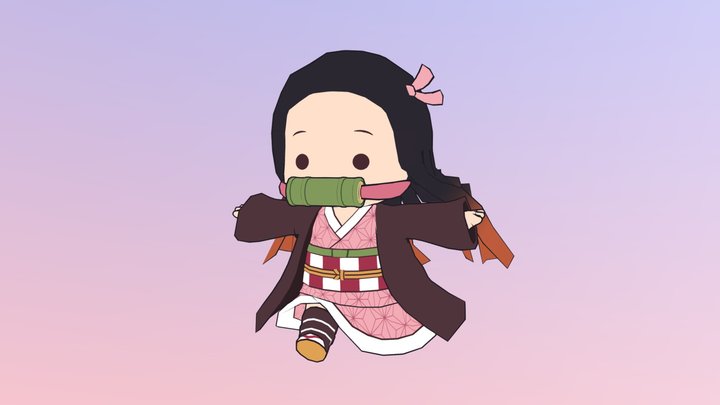 Chibi Nezuko (Kimetsu no Yaiba) - VRChat Avatar 3D Model
