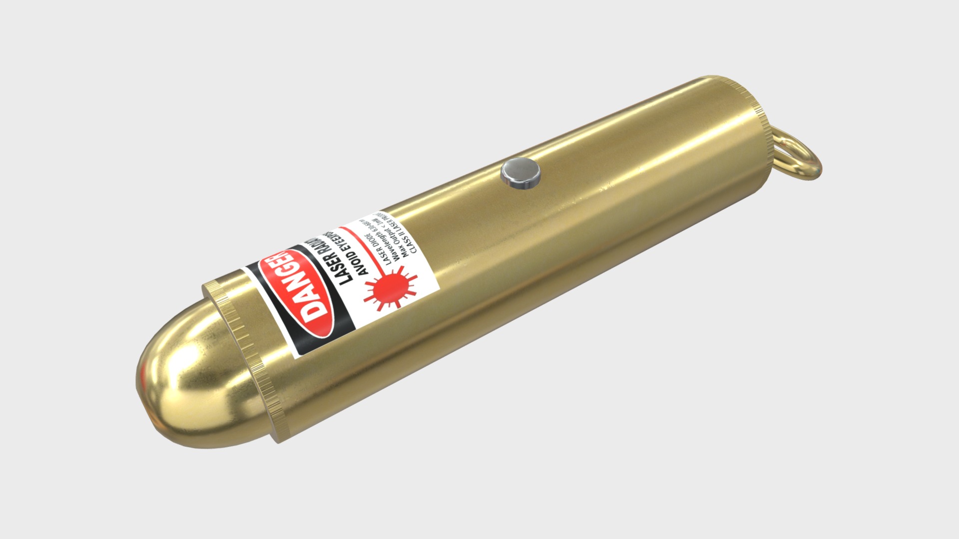 3D model Laser pointer - This is a 3D model of the Laser pointer. The 3D model is about a gold and red pen.