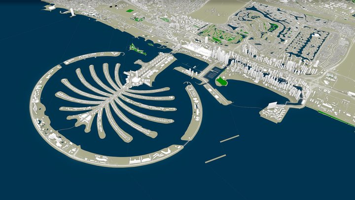 Dubai City 3D Map 3D Model