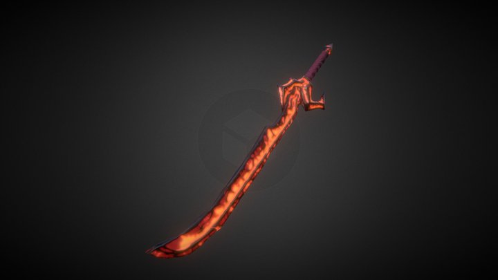 Lowpoly Lava Sword 3D Model