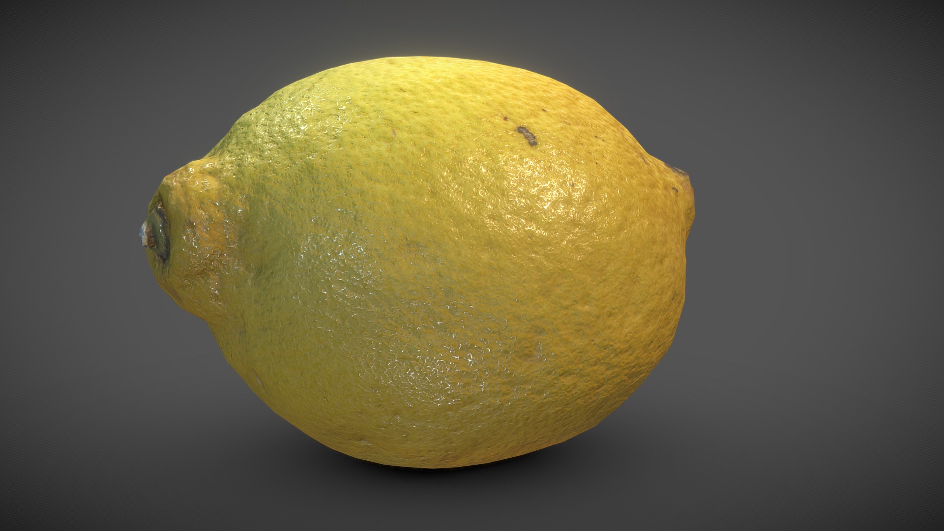 3D model Photoscaned Lemon - This is a 3D model of the Photoscaned Lemon. The 3D model is about a yellow lemon on a black background.