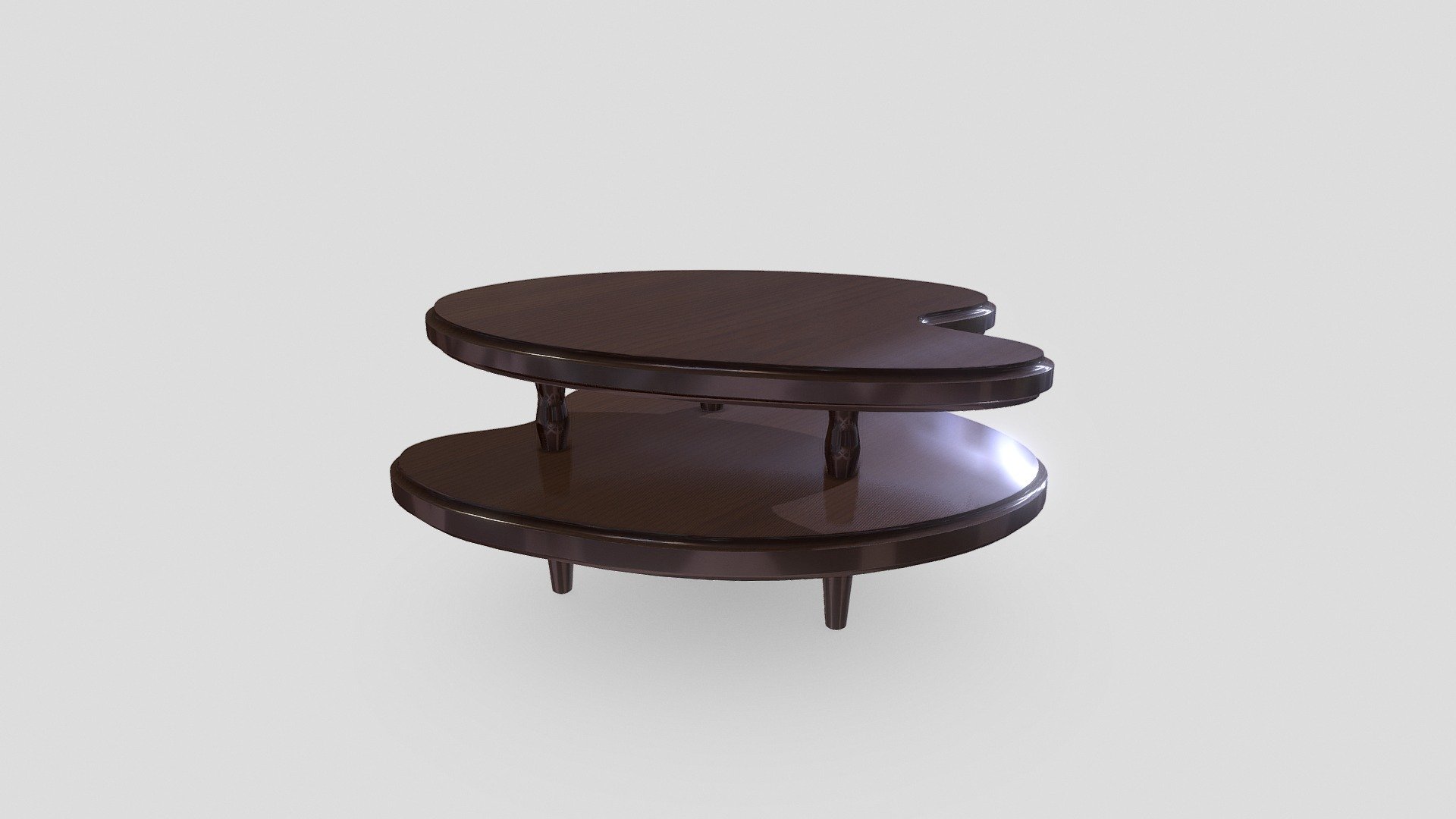 Vintage 50's oak coffee table concept 3D model by Johan Carrère