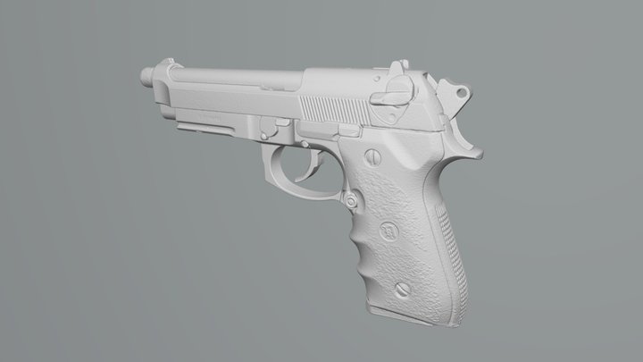 Real Beretta M9 Replica Direct 3D Scan 3D Model