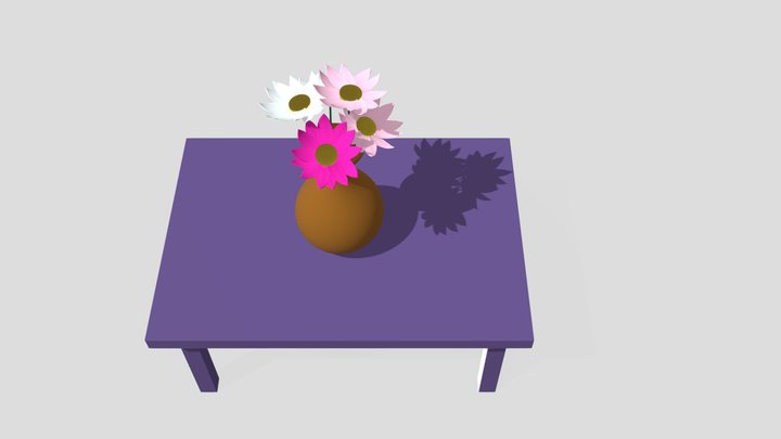 ваза цветы стол 3D Model