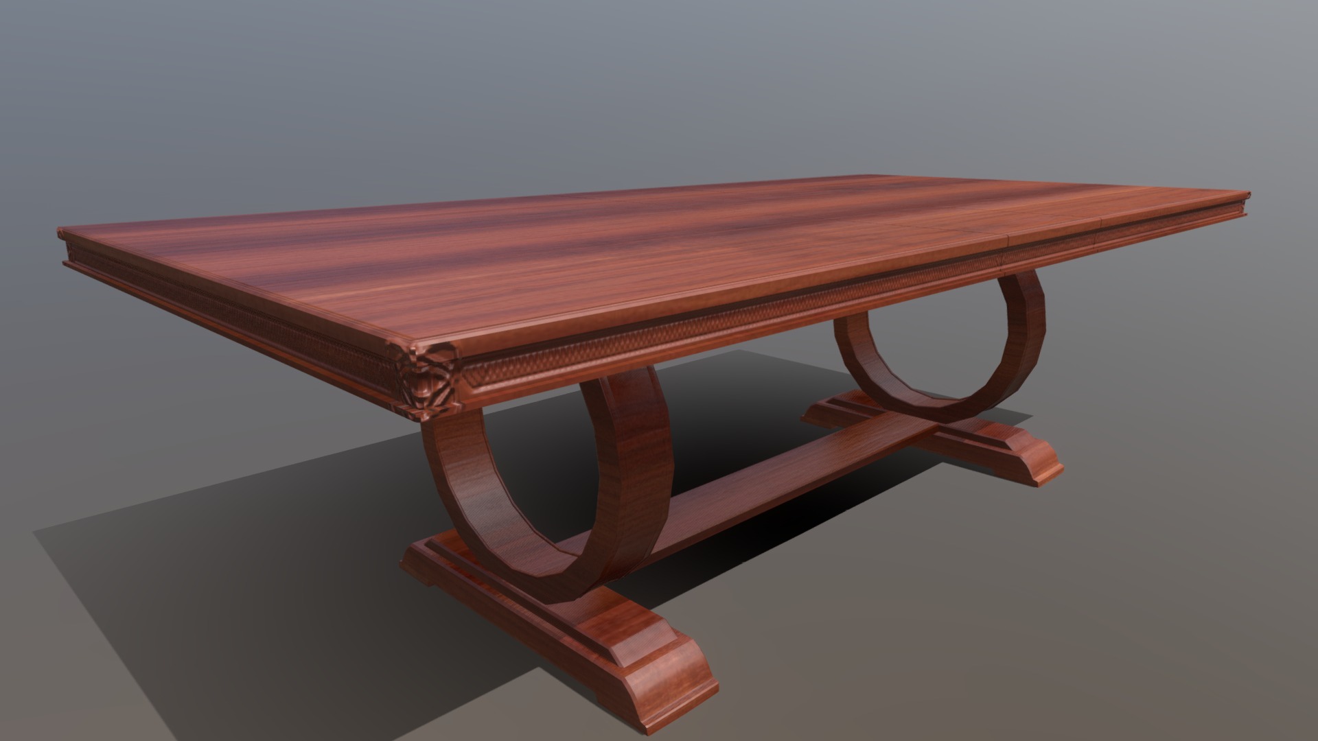 3D model Superfuntimes Diningroom Table - This is a 3D model of the Superfuntimes Diningroom Table. The 3D model is about a wooden table with a white background.