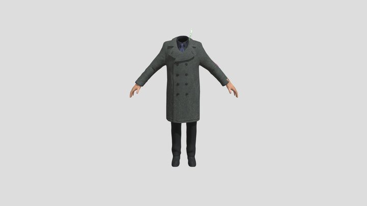 Winter Coat Long 3D Model