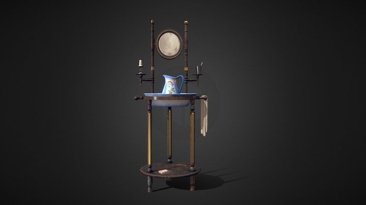 Antique Wash Stand 3D Model