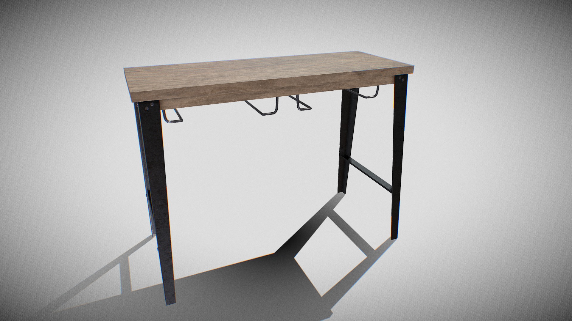 3D model Table wooden 10 - This is a 3D model of the Table wooden 10. The 3D model is about a wooden table with legs.