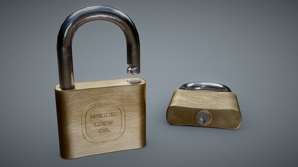 Game-ready PBR padlock