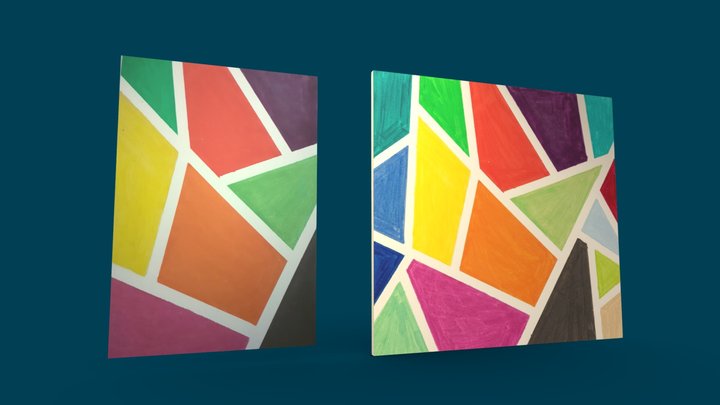Abstract Geometric Canvas Paintings (Low Poly)