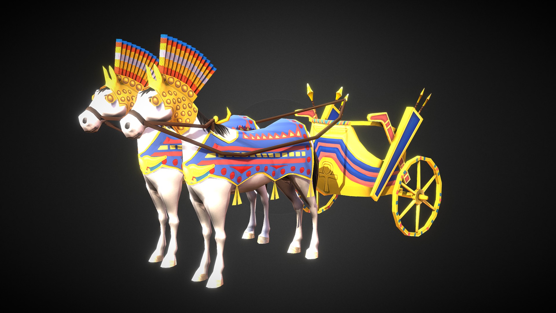 3D model Chariot - This is a 3D model of the Chariot. The 3D model is about a toy horse with a colorful mane.