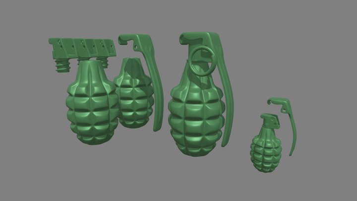 Mk2 Grenade for 3D printing 3D Model