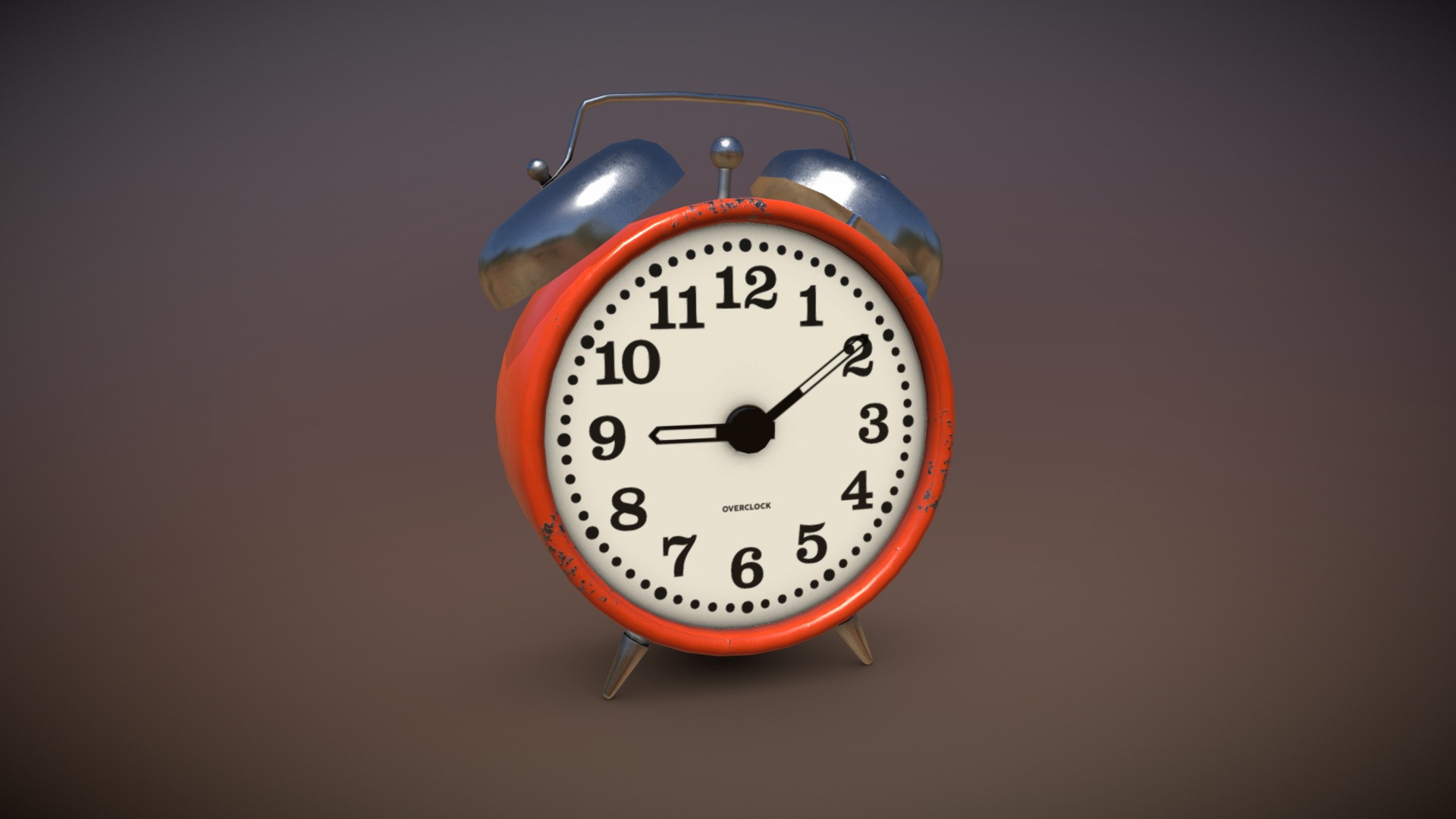 3D model Desktop clock 2 of 20 - This is a 3D model of the Desktop clock 2 of 20. The 3D model is about a clock with a bell on top.