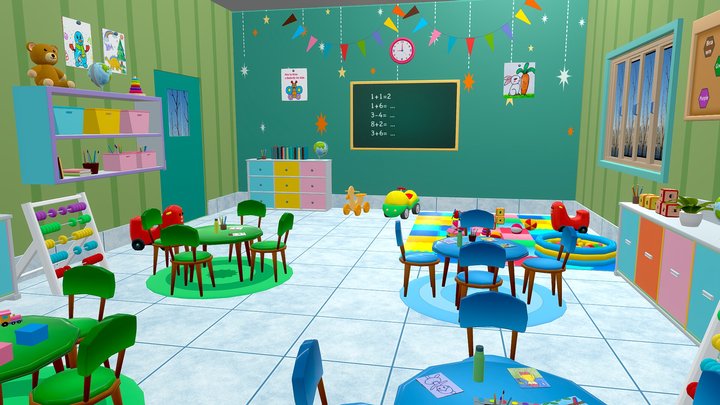 Kindergarten Class  Room 3D Model