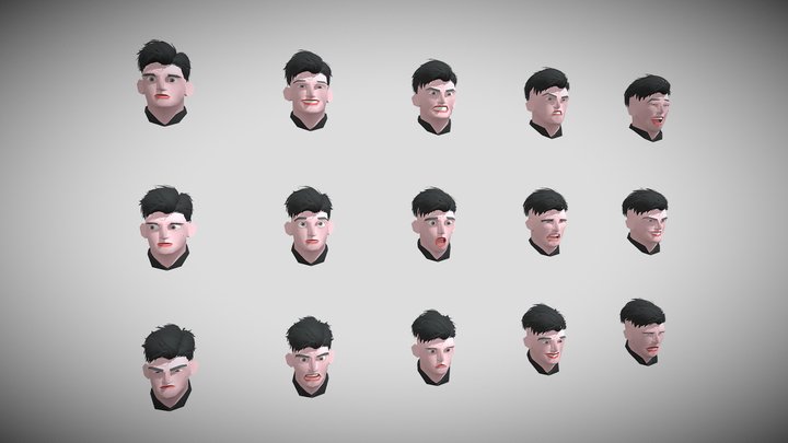 Male emotions 3D Model
