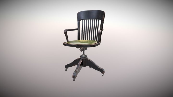 Old Desk Chair 3D Model