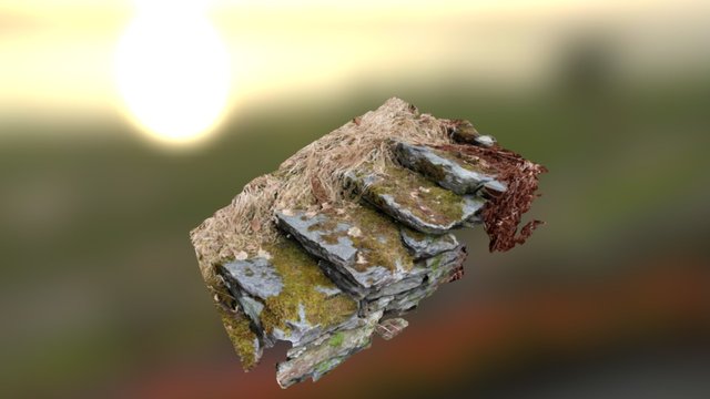 Overgrown Stone Stairs 3D Model