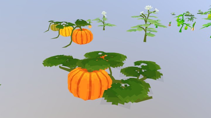 Pixel art crops 3D Model