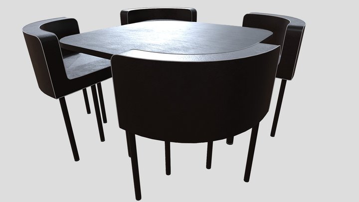 Dark Modern Table 3D Model